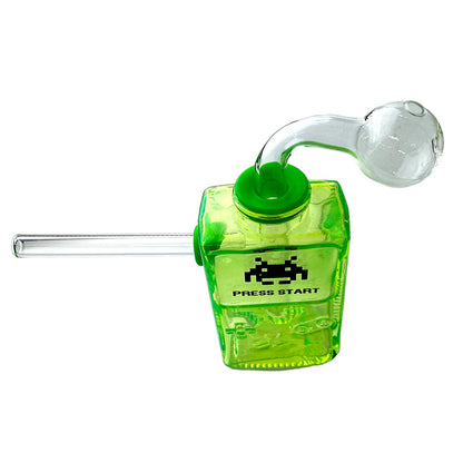 6" Retro Games Oil Burner Bubbler Water Pipe