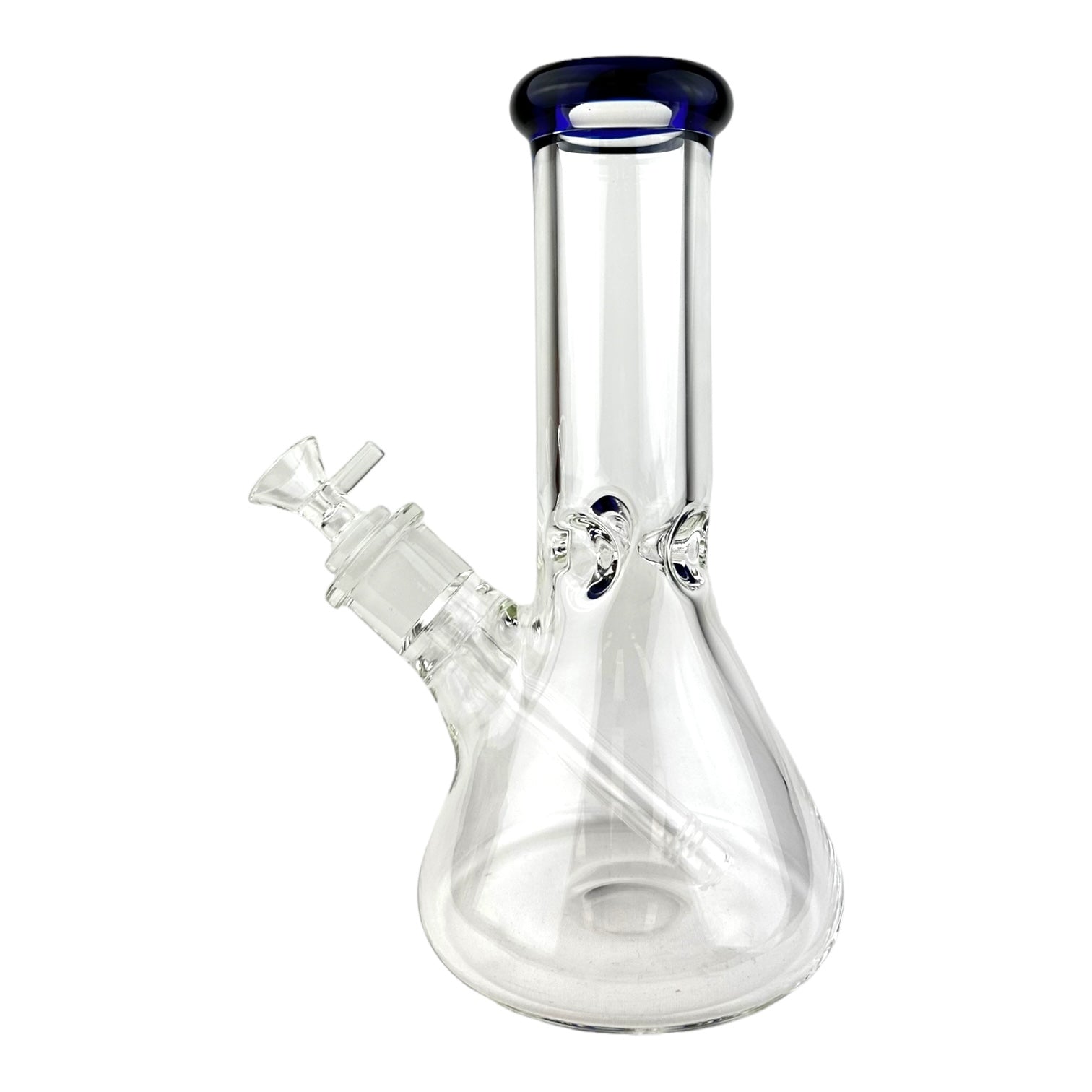 10" 9mm Clear Thick Beaker Colored Top G/G Glass Water Pipe "WP-89-10"