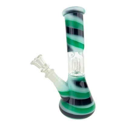 8" Clear Single Dome Pattern Beaker Glass Water Pipe (Assorted)