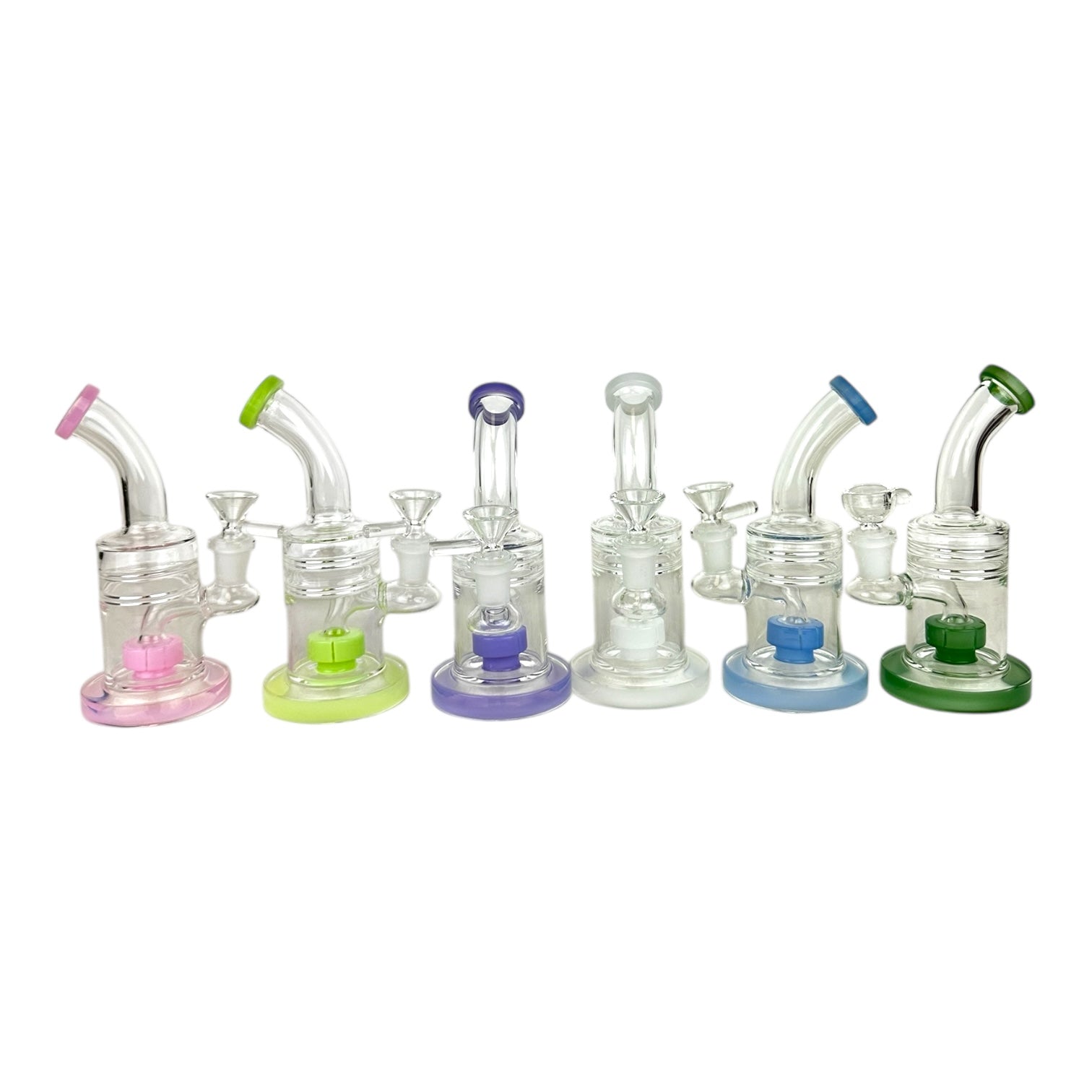 7" WP 1237 Glass Water Pipe - Assorted Colors
