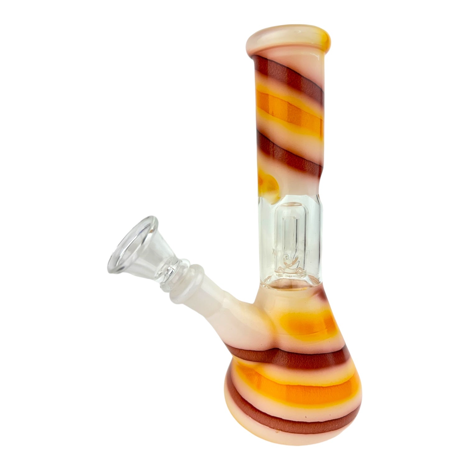 8" Clear Single Dome Pattern Beaker Glass Water Pipe (Assorted)