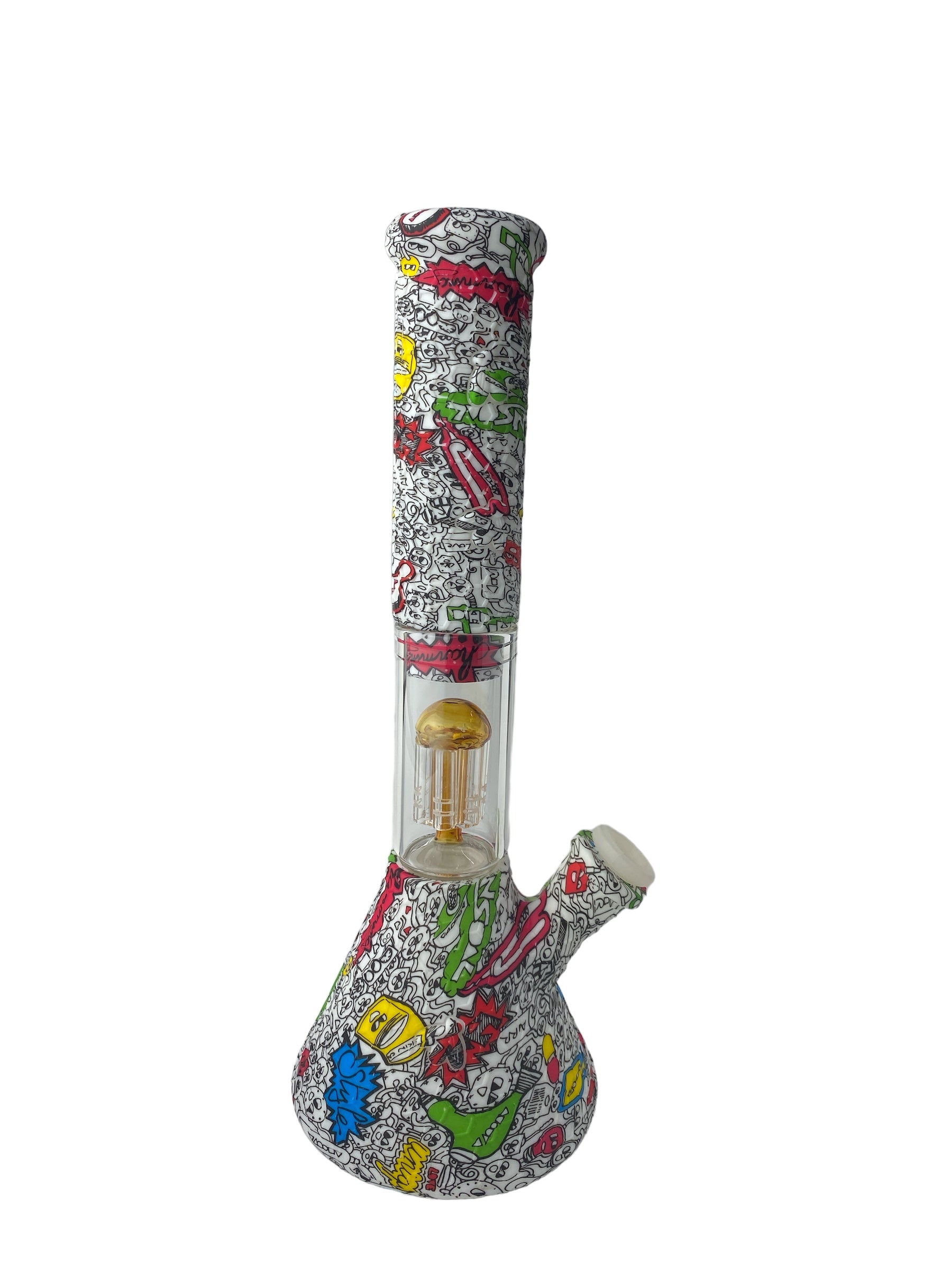 11" Beaker Tree Perc Silicone Printed Water Pipe (Assorted)