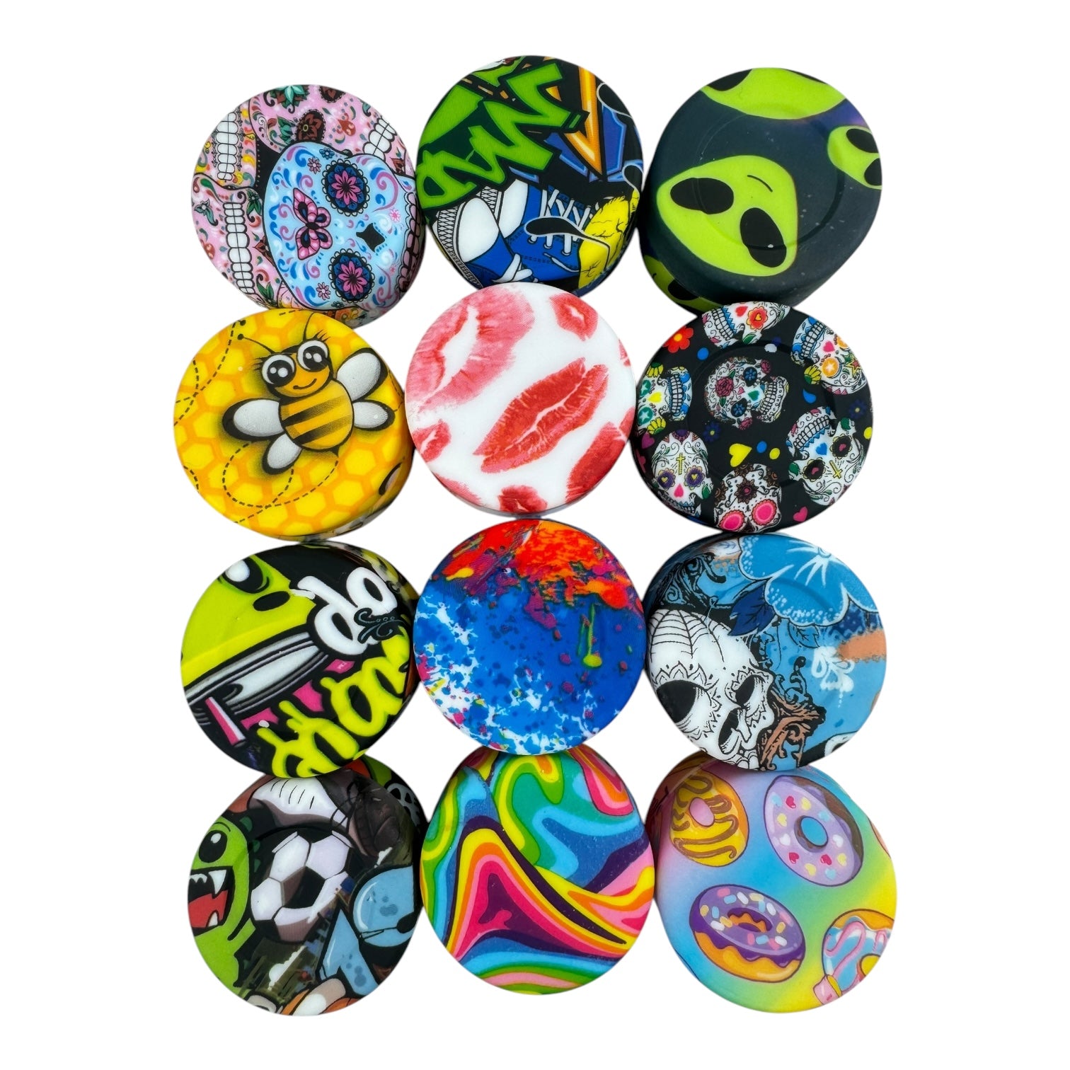 SILICONE 10ml Container Jar - Assorted printed Designs