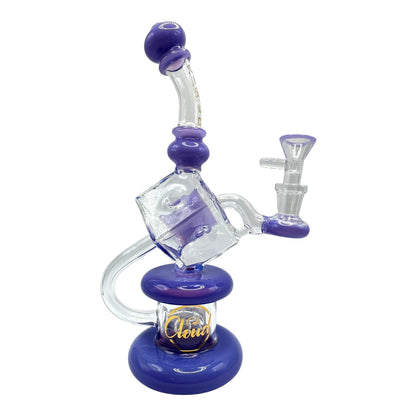 10" Cali Cloud Cube Bent Neck Water Pipe "WP102"