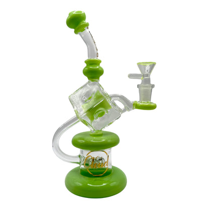 10" Cali Cloud Cube Bent Neck Water Pipe "WP102"
