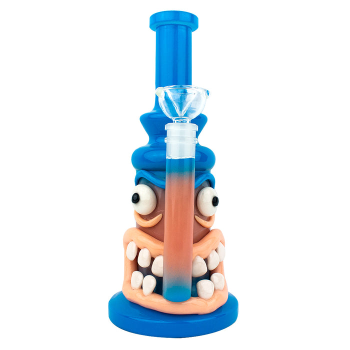 10" 3D Monster Ugly Face Glass Water Pipe