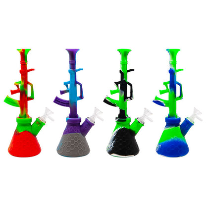 10" Small Rifle Gun Beaker Silicone Water Pipe