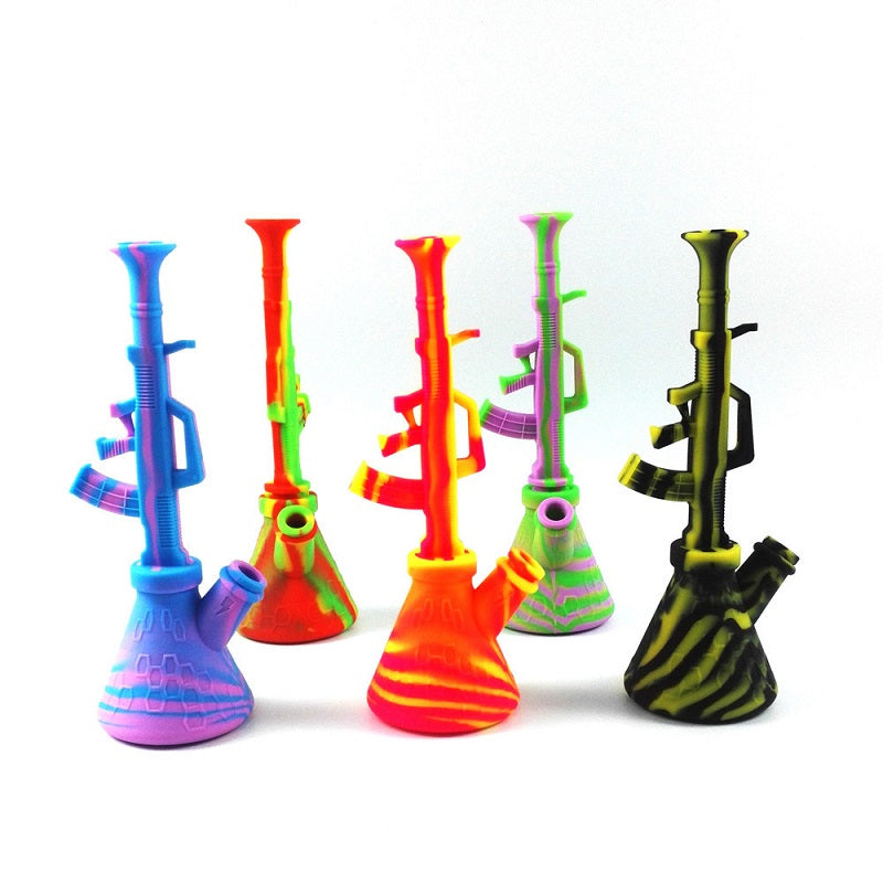 10" Small Rifle Gun Beaker Silicone Water Pipe