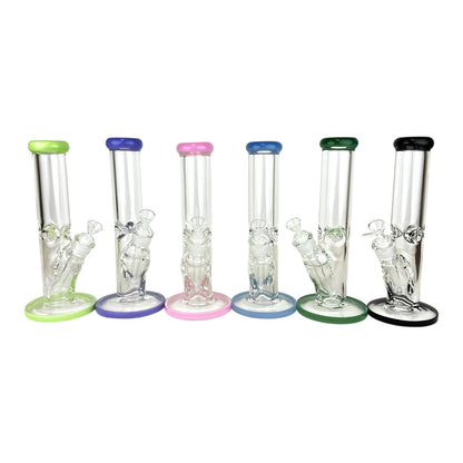 10" Straight Tube 9mm Glass Water Pipe