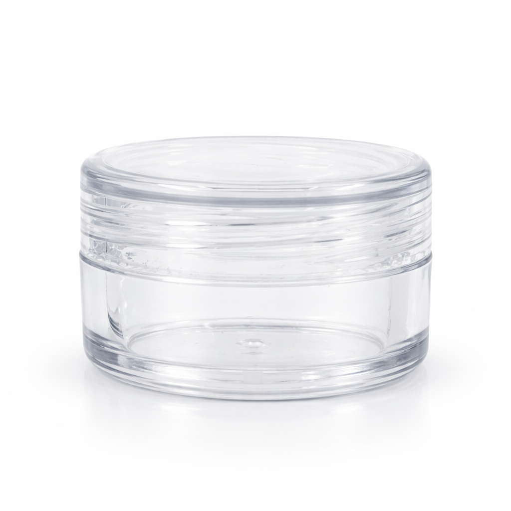 10g Plastic Clear Round Jar W/ Clear Cap