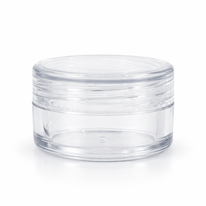 10g Plastic Clear Round Jar W/ Clear Cap