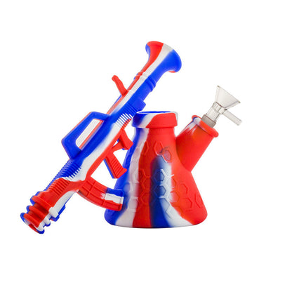 10" Small Rifle Gun Beaker Silicone Water Pipe