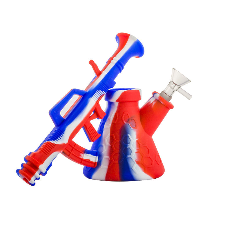 10" Small Rifle Gun Beaker Silicone Water Pipe