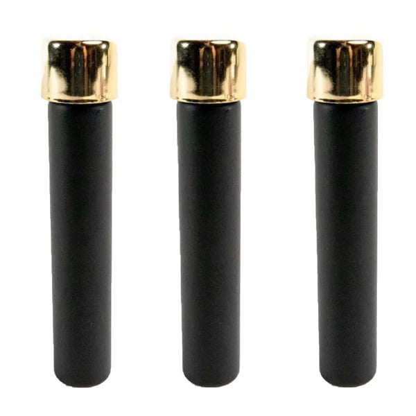 115x22 Black Glass Tube with Golden Cap