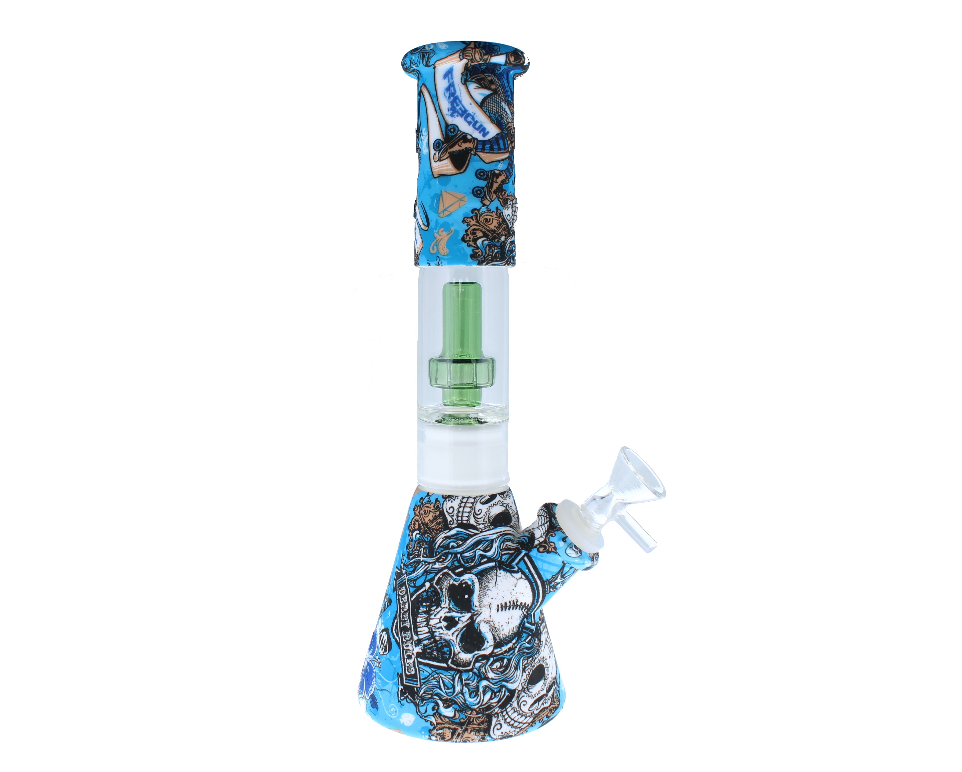 11" Pyramid Tree Perc Silicone Water Pipe Graffiti