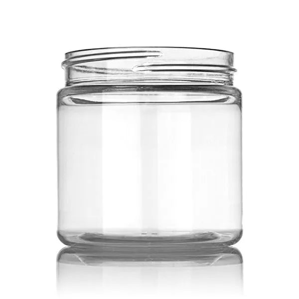 120mL (4oz.) Clear Glass Child Resistant Jar Container with White Cap