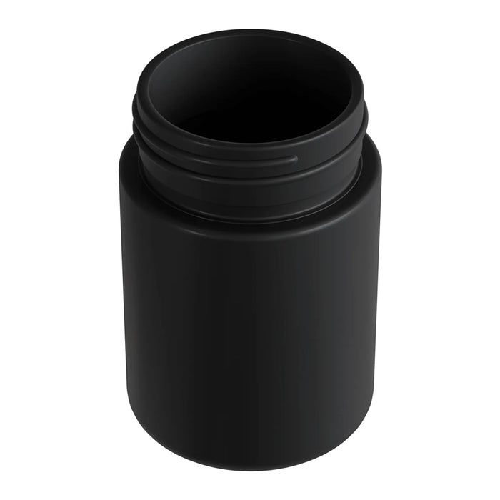 120ml (4oz) Matte Black Round (Bullet) Child Resistant Jar with Black Cap