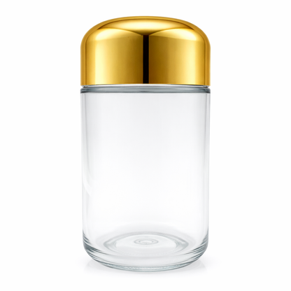 120ml (4oz) Round (Bullet) Child Resistant Jar with Gold Cap
