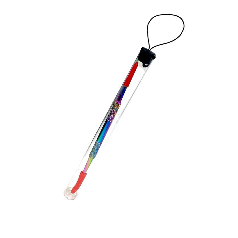120mm Steel Rainbow Dabber w Silicon Tips I Tube Packing I 200/Cs