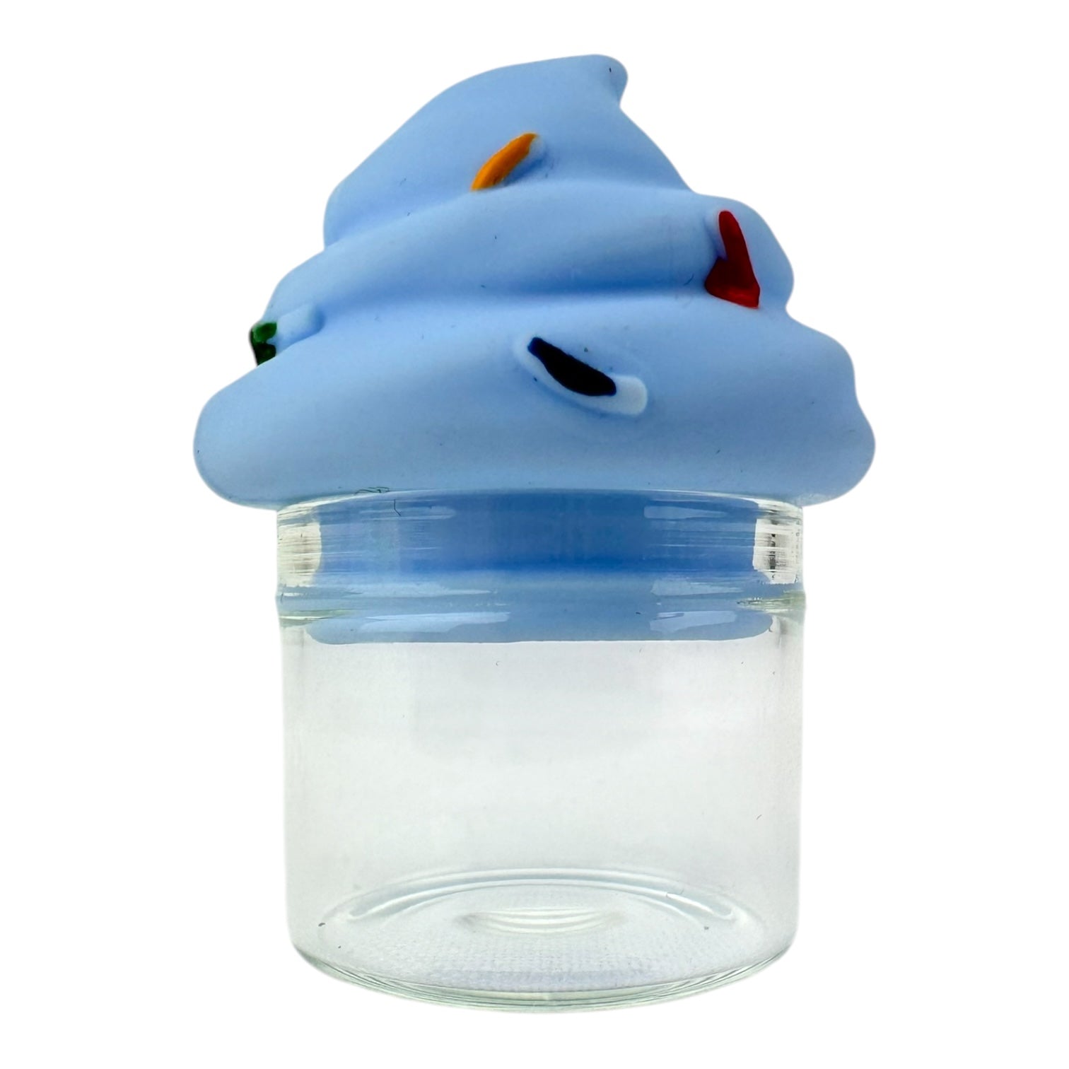 Ice cream Silicone Glass Wax Oil Container Jar (Assorted Colors)