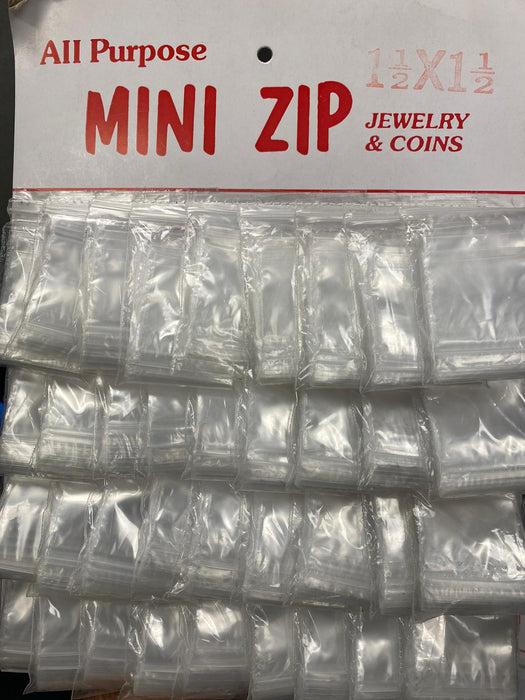 All Purpose Mini Zip Clear Plastic Baggies Display
