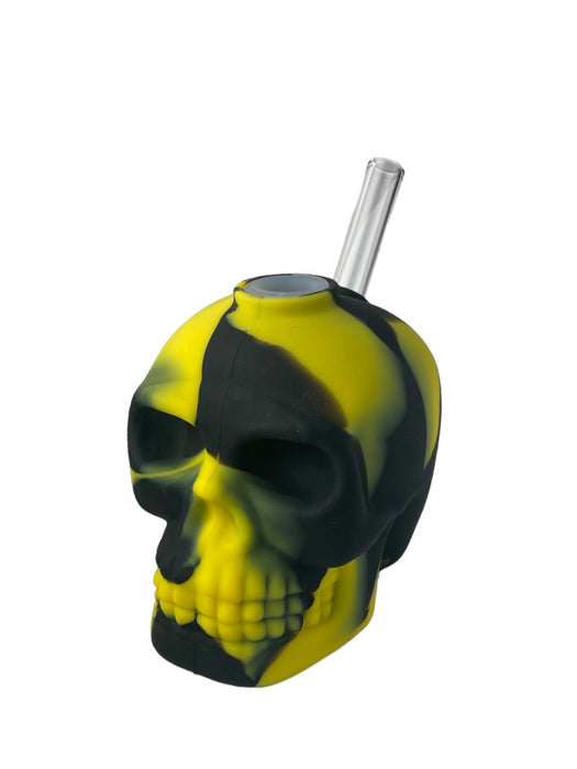 4" Skull Silicone Water Pipe (Assorted Colors)