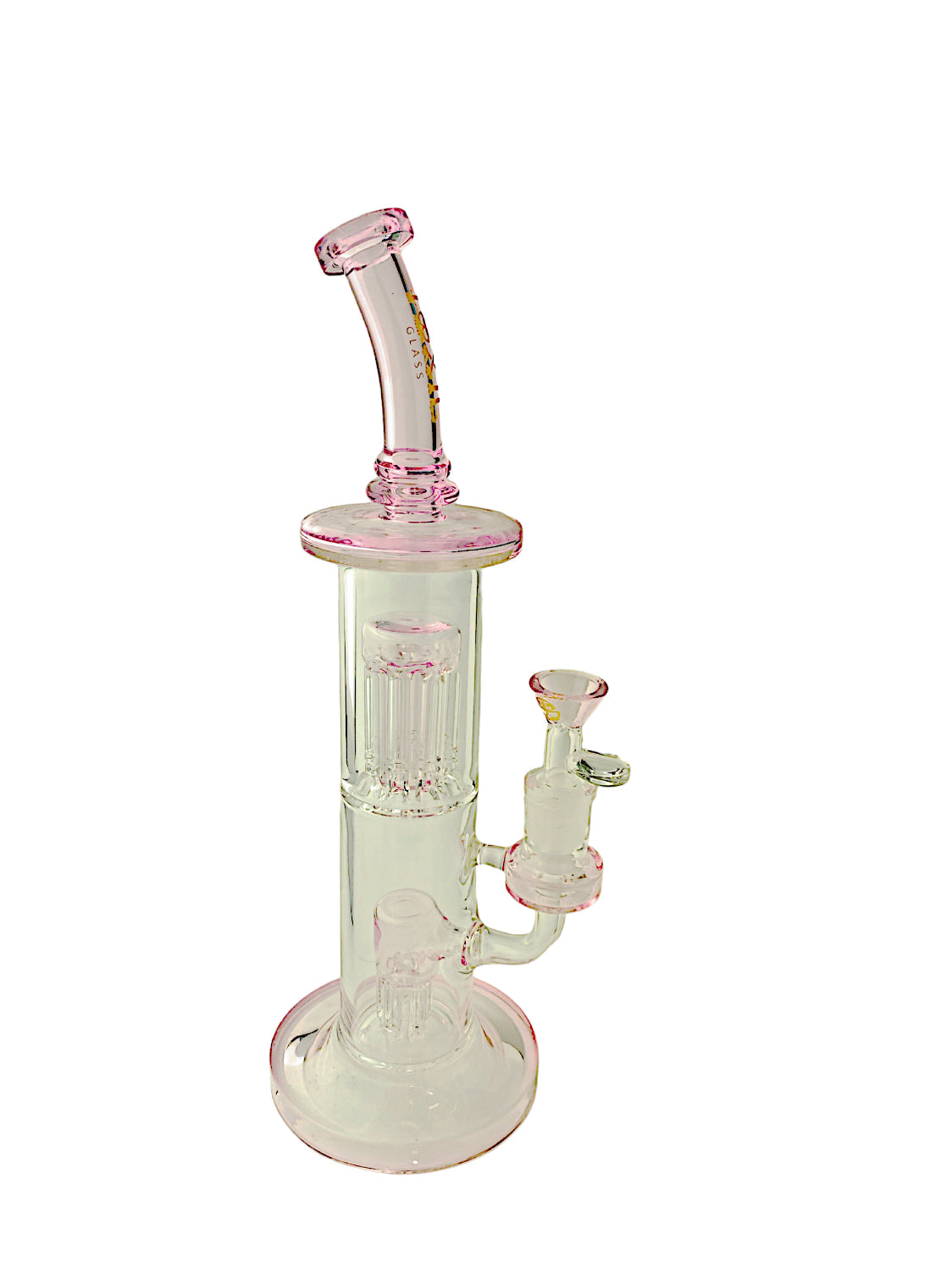 12" TX15 Toxic Double Tree Perc Rig Water Pipe by MK 100 Glass