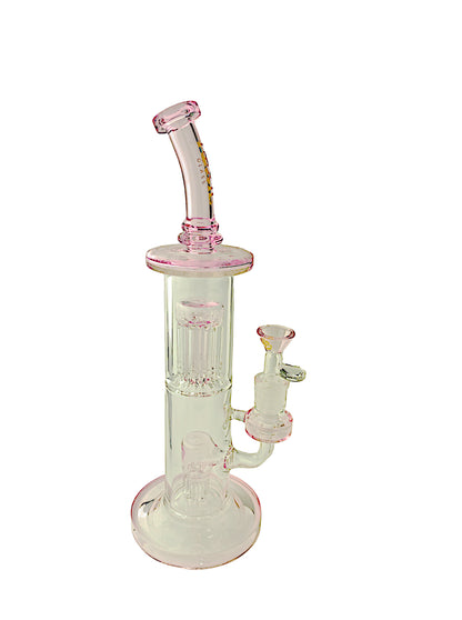 12" TX15 Toxic Double Tree Perc Rig Water Pipe by MK 100 Glass