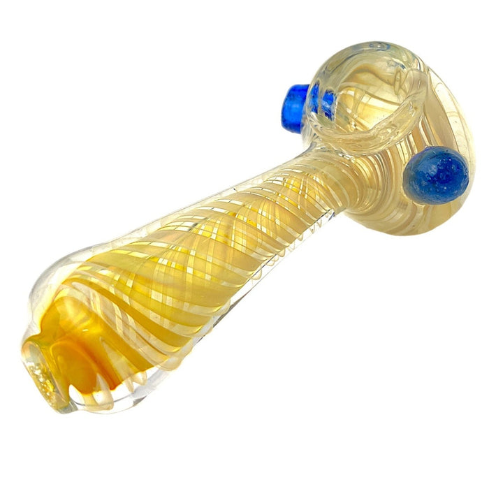 4" Yellow Fumed Tornado Glass Hand Pipe (Assorted Colors)