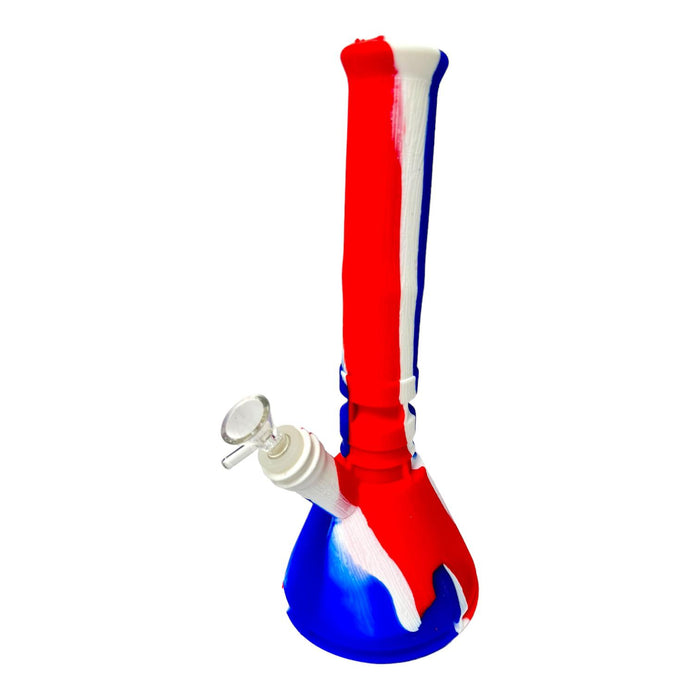 14" Beaker Silicone Water Pipe w/ dabber and Jar on bottom