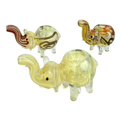 4.5" Elephant Fume WigWag - Glass Hand Pipe (Assorted Colors)