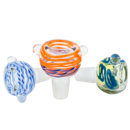 14mm Male Mix Color Swirl Glass Bowl