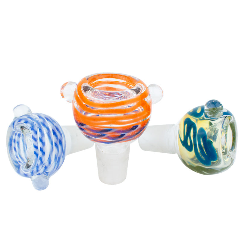 14mm Male Mix Color Swirl Glass Bowl