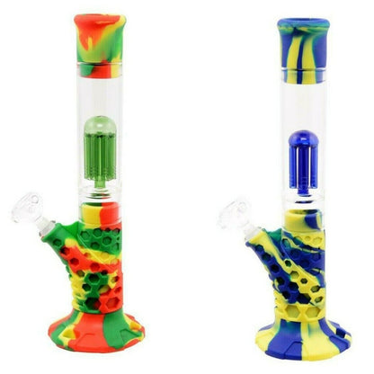 15"  Tree Perc Silicone Water Pipe