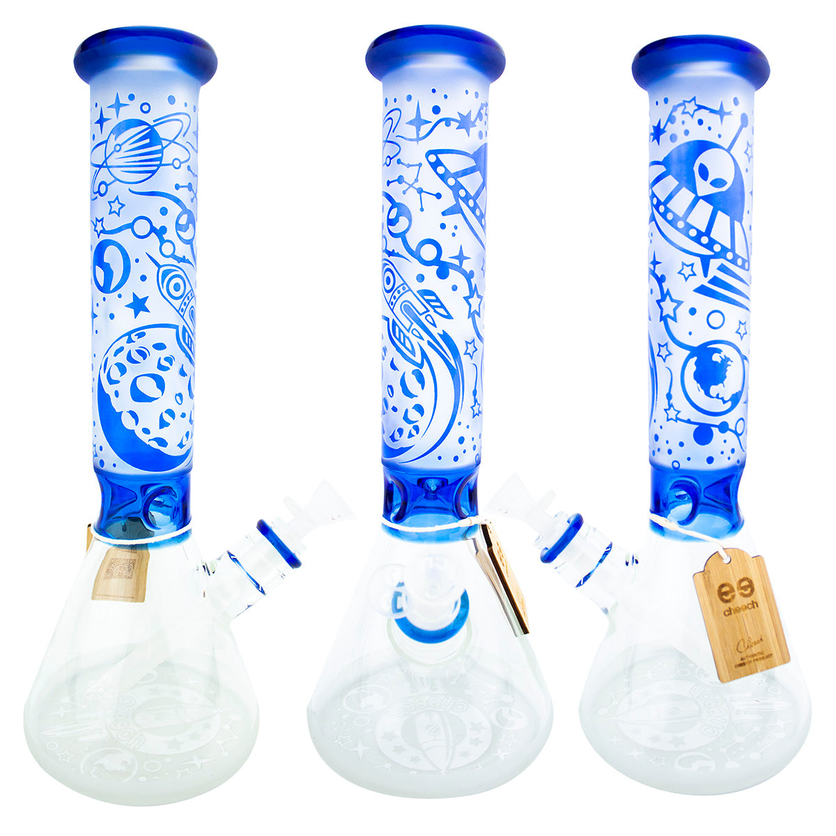 16" CHEECH  Frosted Space Beaker Glass Water Pipe 'CH-165'