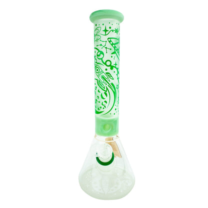 16" CHEECH  Frosted Space Beaker Glass Water Pipe 'CH-165'