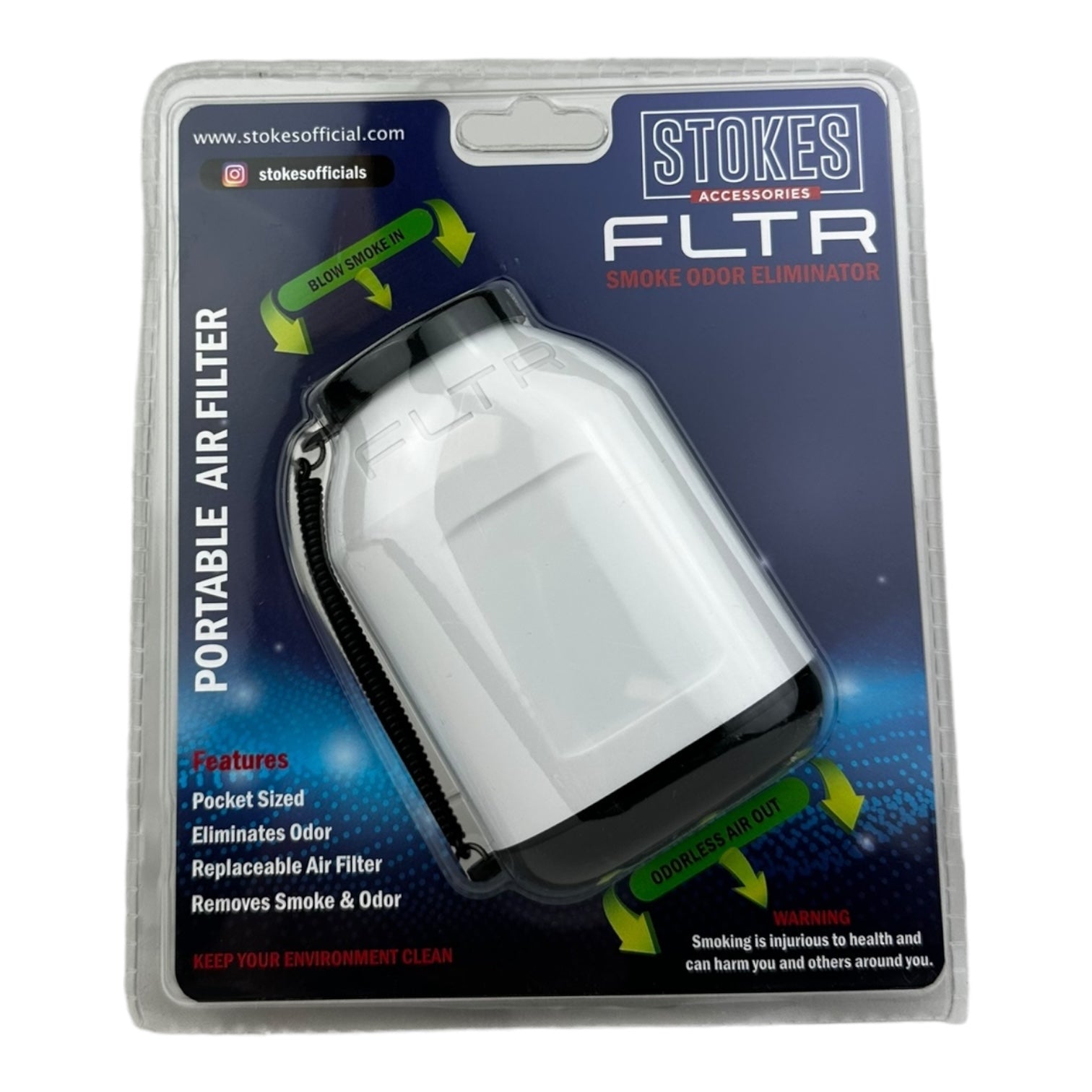 Stokes FLTR Smoke Odor Eliminator Device with Replaceable Cartridge | 48pc/Case