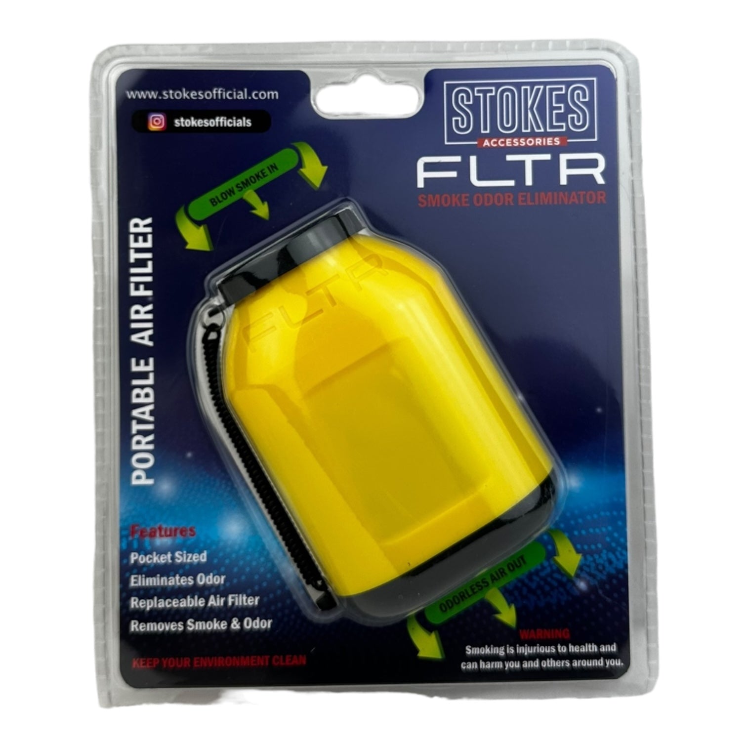 Stokes FLTR Smoke Odor Eliminator Device with Replaceable Cartridge | 48pc/Case