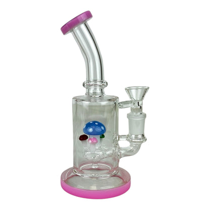 7" Mushroom Cylinder Bent Neck Glass Water Pipe