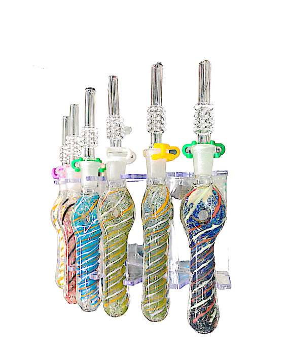 7" Glass Wigwag Nectar Collector - Assorted Colors