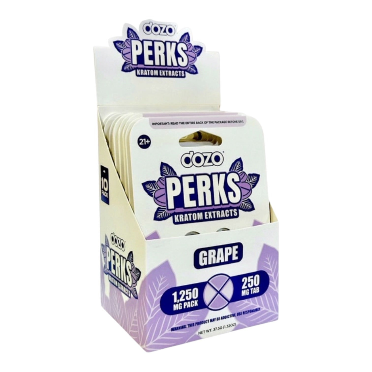 DOZO PERKS Kratom Extract 250mg 5 Tablets Blister Pack - Pack of 10