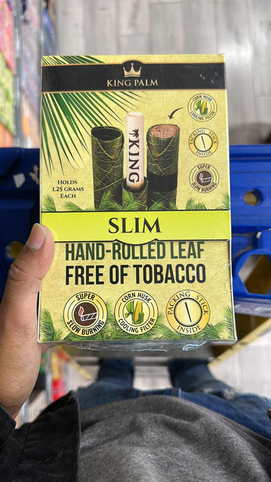 KING PALM SLIM HAND-ROLLED LEAF FREE OF TOBACCO HOLDS 1.25 GRAMS EACH