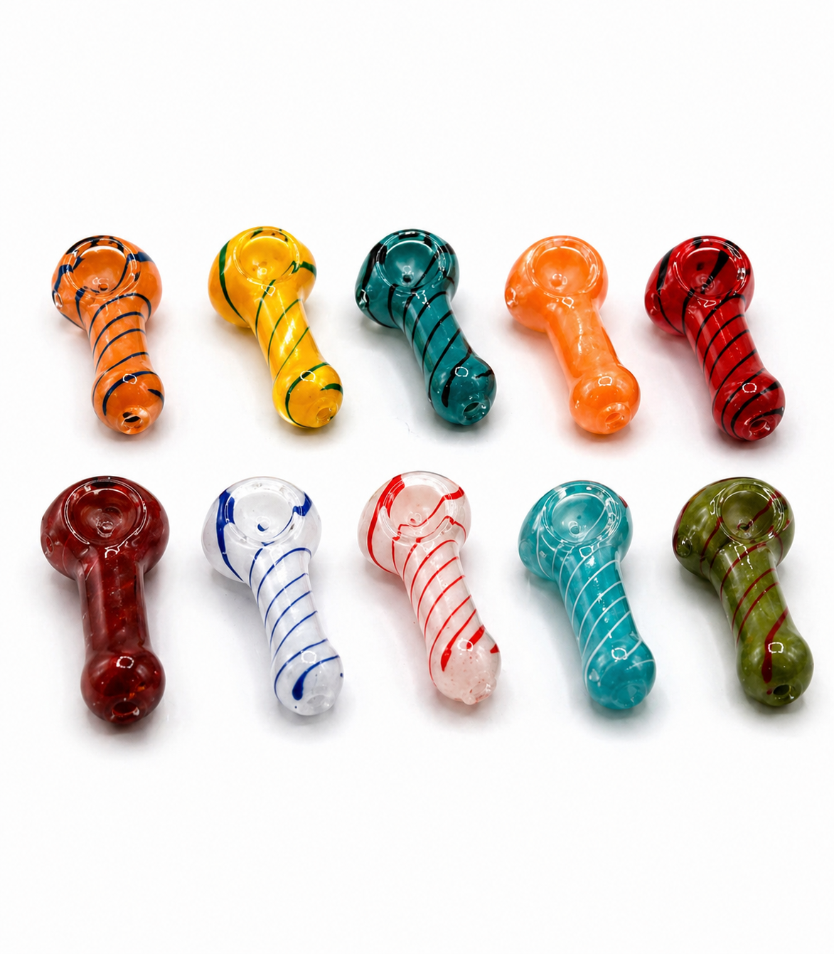 2.5" Glass Frit Hand Pipe 100ct Jar - Assorted Colors I 6 Jars/Mc