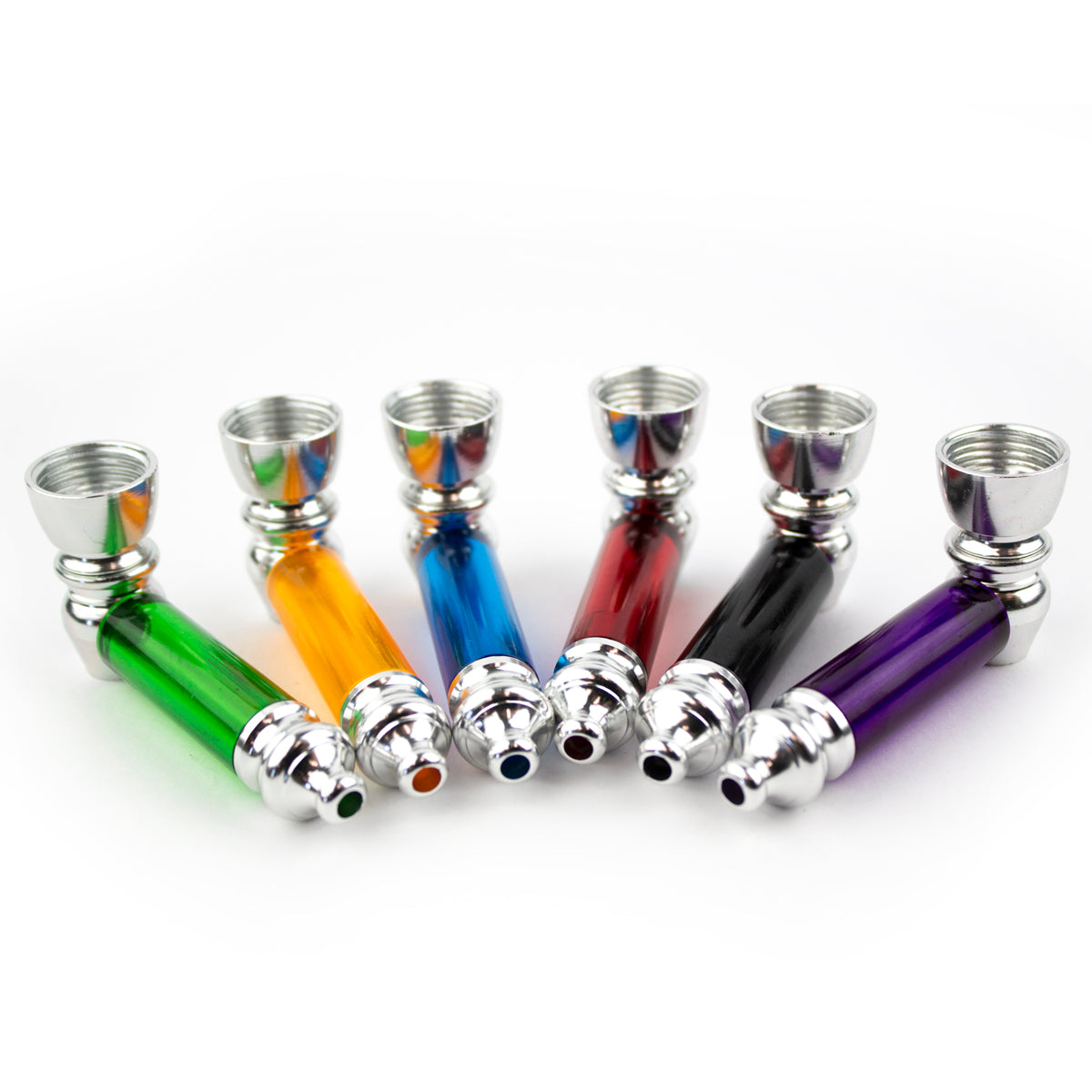 2.5" Colored Acrylic Metal Hand Pipe
