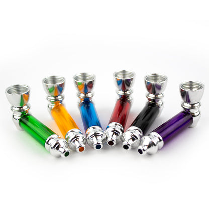 2.5" Colored Acrylic Metal Hand Pipe