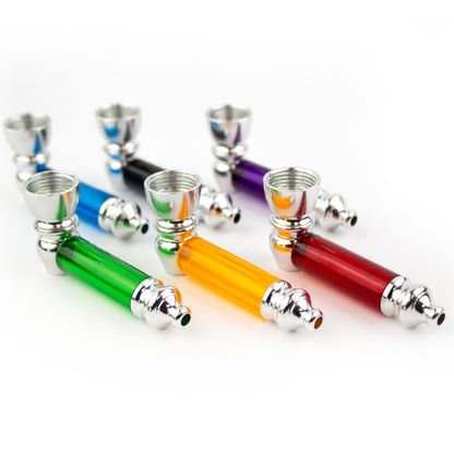 2.5" Colored Acrylic Metal Hand Pipe