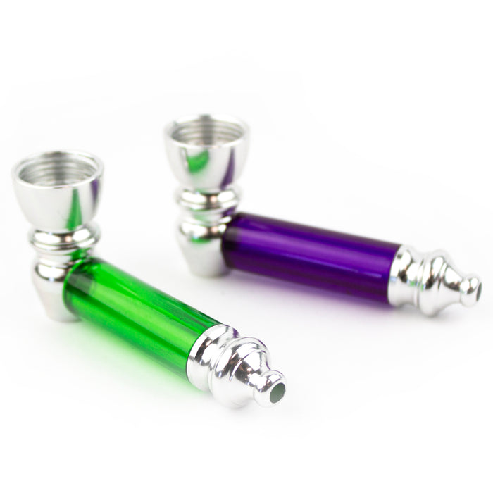 2.5" Colored Acrylic Metal Hand Pipe