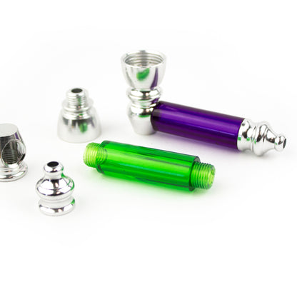 2.5" Colored Acrylic Metal Hand Pipe