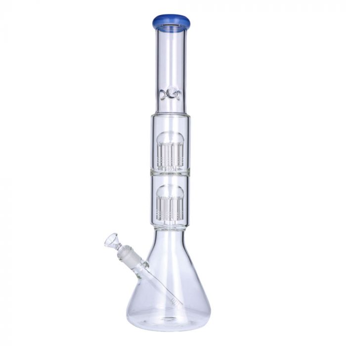 20" Double Tree Perc Glass Beaker Water Pipe