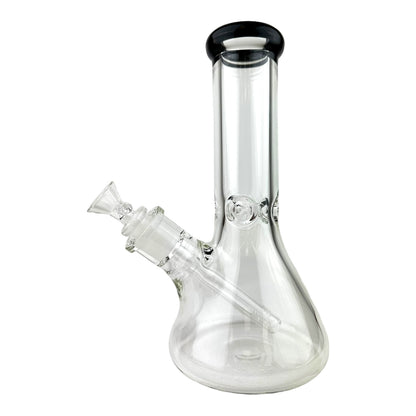 10" 9mm Clear Thick Beaker Colored Top G/G Glass Water Pipe "WP-89-10"